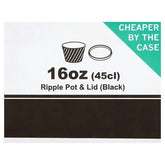 FyNite Ripple Pot & Lid Black 16oz (45cl) 10 x 40 (400 Per Case)  Adomoo